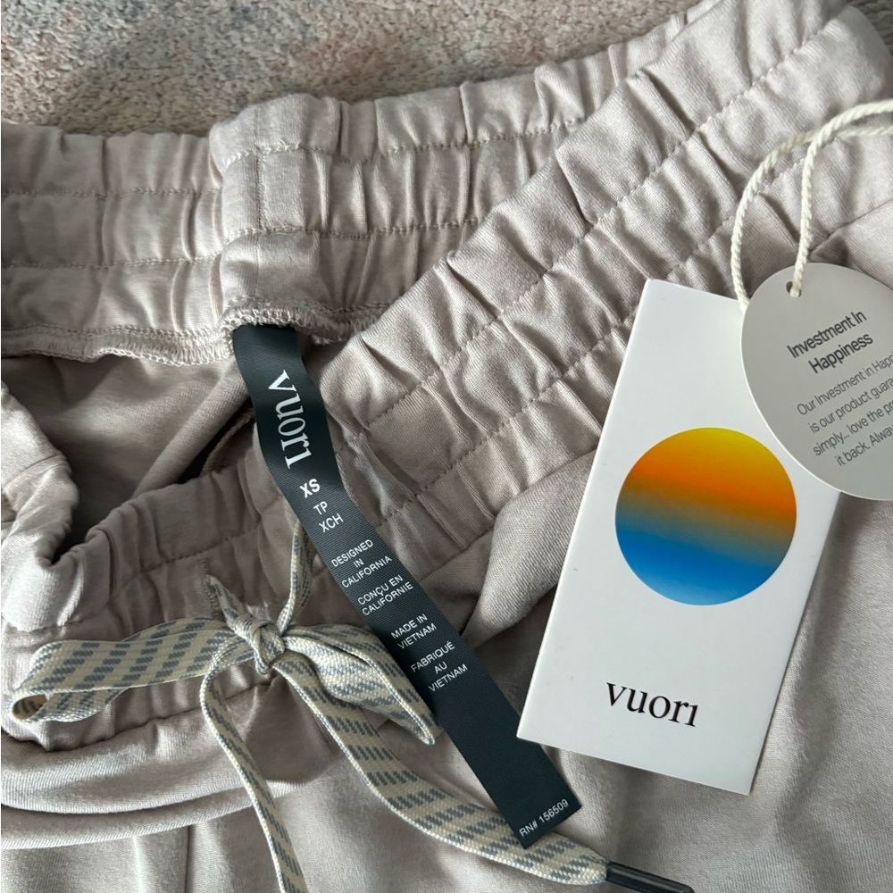 Vuori Taupe Elastic Drawstring Joggers
